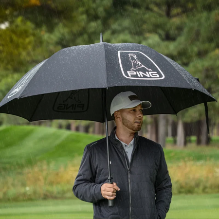 Parapluie golf anti-vent gris citrouille noir